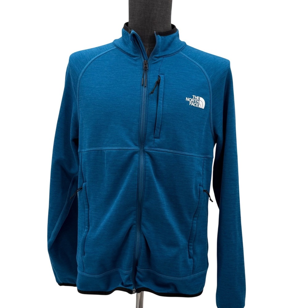 The North Face Fleece Jacket Mens Medium Blue Good Full Zip Heathered Active